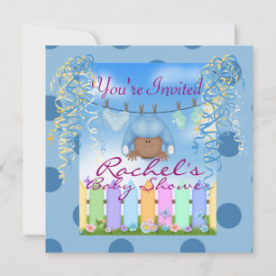 CUTAFRIKANSKA AMERIKANSKA BOKEN BABY SHOWER INBJUD INBJUDNINGAR
