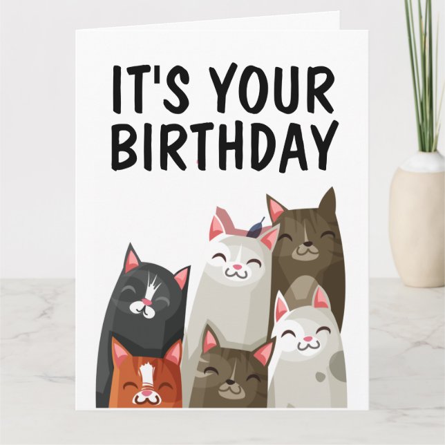 CUTC CAT LOVER BIRTHDAG ÖVERSIKT KORT (Framsida)