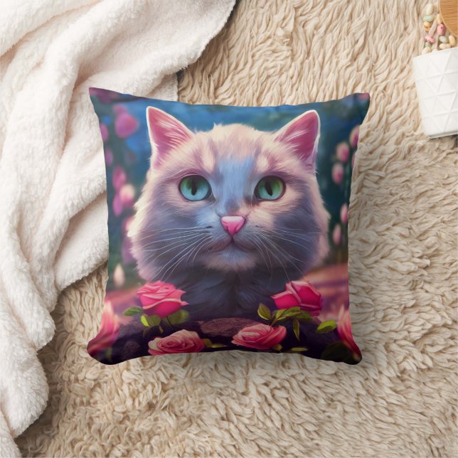 CUTCAT REVERSIBLE WHITE KATTUNGE RO PILLOW KUDDE (Filt)