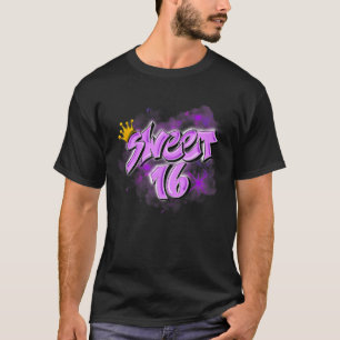 Cute16th Krona Birthday Airbrush Graffiti Retro T Shirt