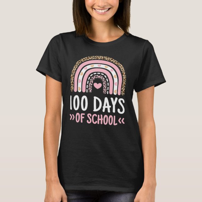 Cute 100-årsdagen av skolan 100 dagar leopard Rain T Shirt (Framsida)