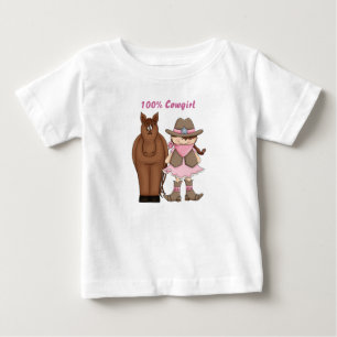Cute 100 % Cowgirl and Horse Baby T-Shirt