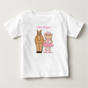 Cute 100 % Cowgirl and Horse Baby T-Shirt