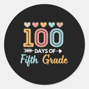 Cute 100 dagar av 5:e Klass-läraren Student Kids R Runt Klistermärke