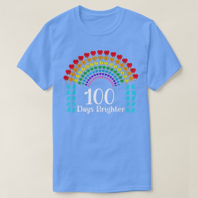 Cute 100 dagar i skolan 100 dagar Brighter Hearts  T Shirt (Design framsida)