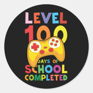 Cute 100 dagar med skolfärgat spel runt klistermärke