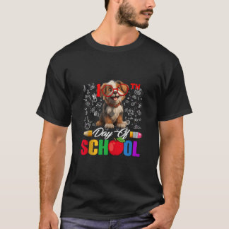 Cute 100-dagarsdagen för Hund av skolglas 100 daga T Shirt