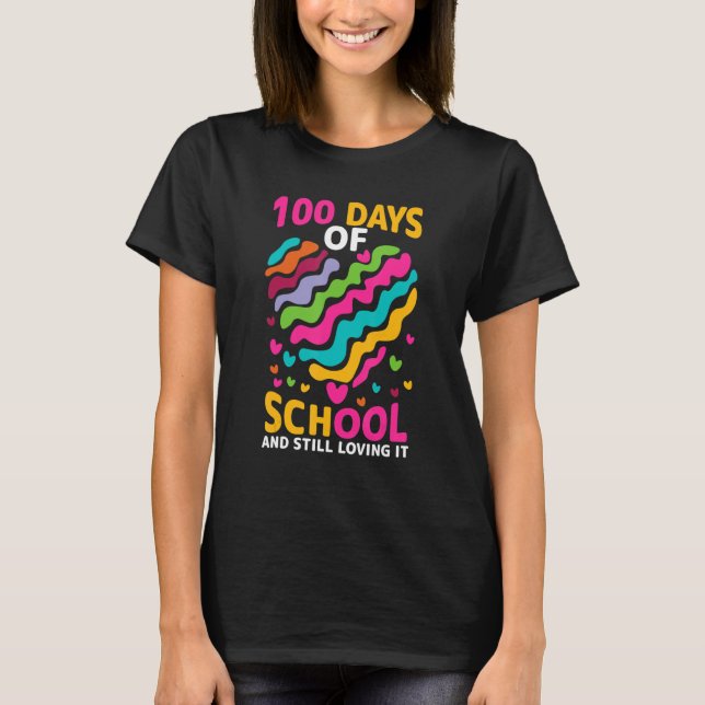 Cute 100-dagarsdagens skola och fortfarande kärlek t shirt (Framsida)