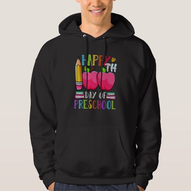 Cute 100 Days Of Preschool Happy 100th Day Of Scho Hoodie (Framsida)