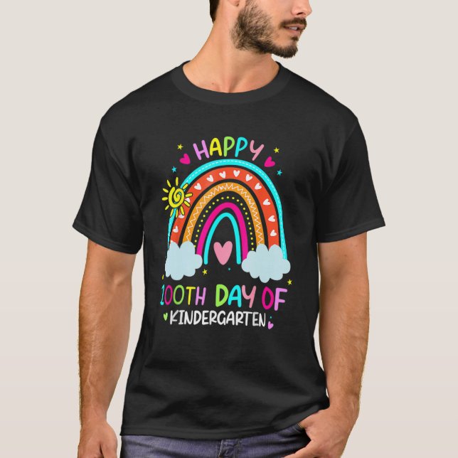 Cute 100th Day Of Kindergarten 100 Days Smarter Ki T Shirt (Framsida)