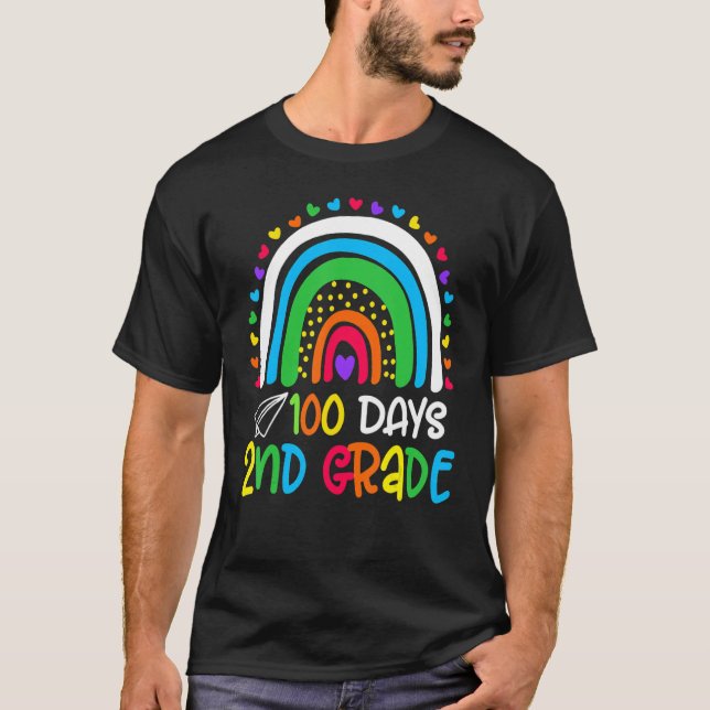 Cute 100th Day Of School 100 Days Smarter 2nd Grad T Shirt (Framsida)
