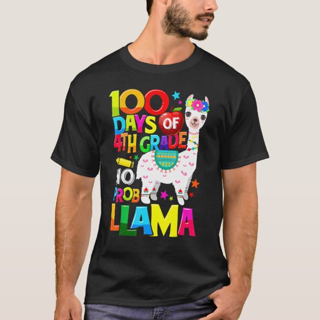 Cute 100th Day Of School 100 Days Smarter 4th Grad T Shirt (Framsida)
