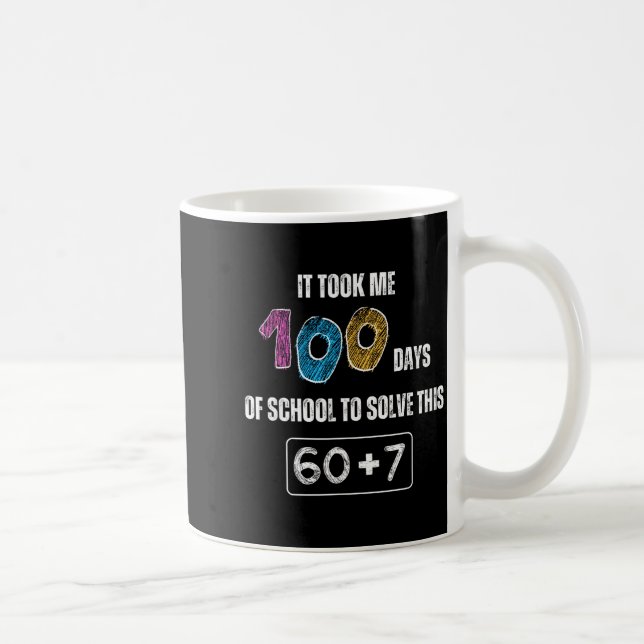 Cute 100th Day Of School Math Student Teacher Humo Kaffemugg (Höger)