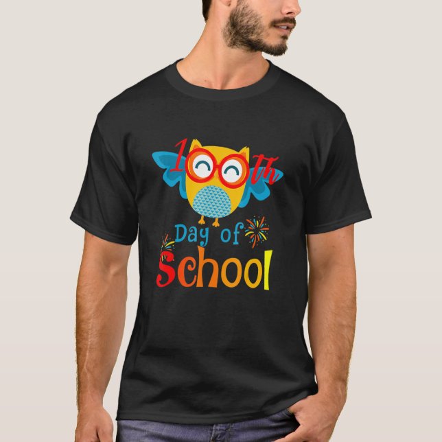 Cute 100th Day of School Owl Lover 100 days Teache T Shirt (Framsida)