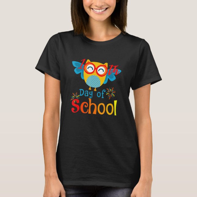 Cute 100th Day of School Owl Lover 100 days Teache T Shirt (Framsida)