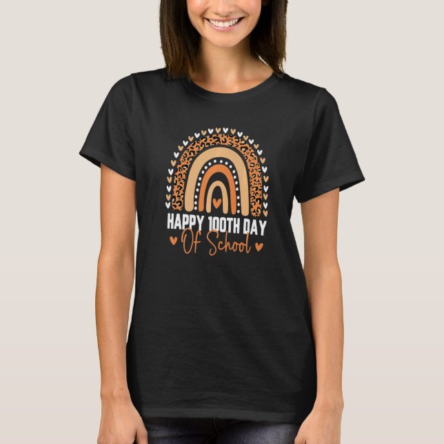 Cute 100th Day Of School Student Teacher Rainbow L T Shirt (Framsida)