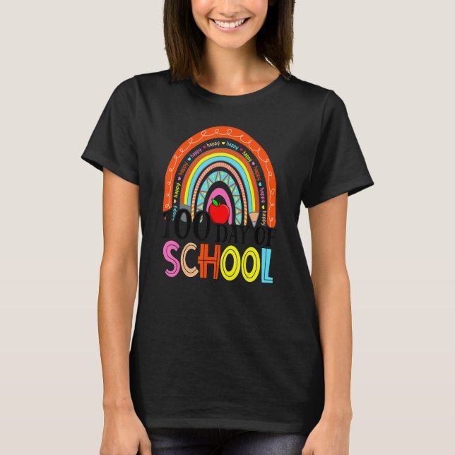 Cute 100th Day Of School Teacher 100 Days Smarter  T Shirt (Framsida)