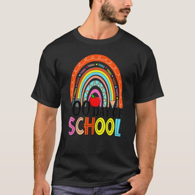 Cute 100th Day Of School Teacher 100 Days Smarter  T Shirt (Framsida)