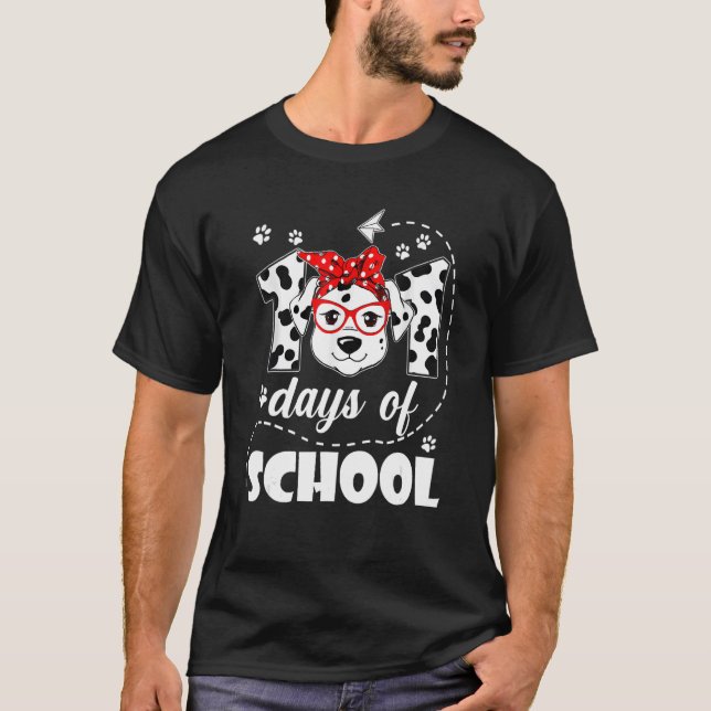 Cute 101 Days School Hund älskare Studenter Lärare T Shirt (Framsida)