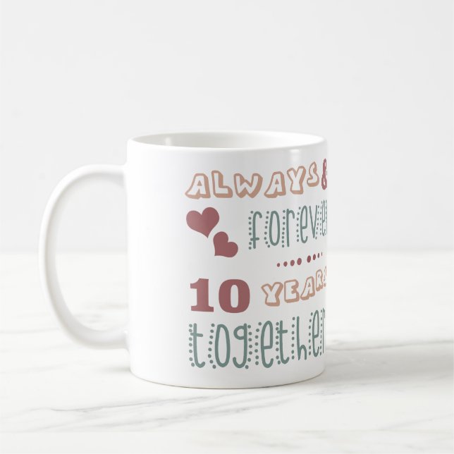 Cute 10:e Bröllop-årsdagen Kaffemugg (Vänster)