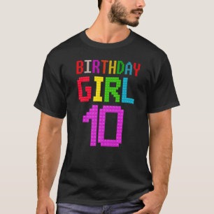 Cute 10:e födelsedagen 10 år gammal block som Bygg T Shirt