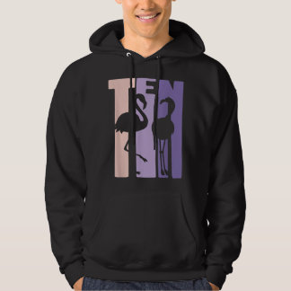Cute 10:e födelsedagspresent I Flamingo I 10 år ga Hoodie