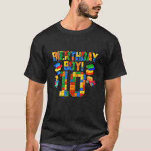Cute 10th Birthday Gift 10 Year Old Block Byggnad T Shirt