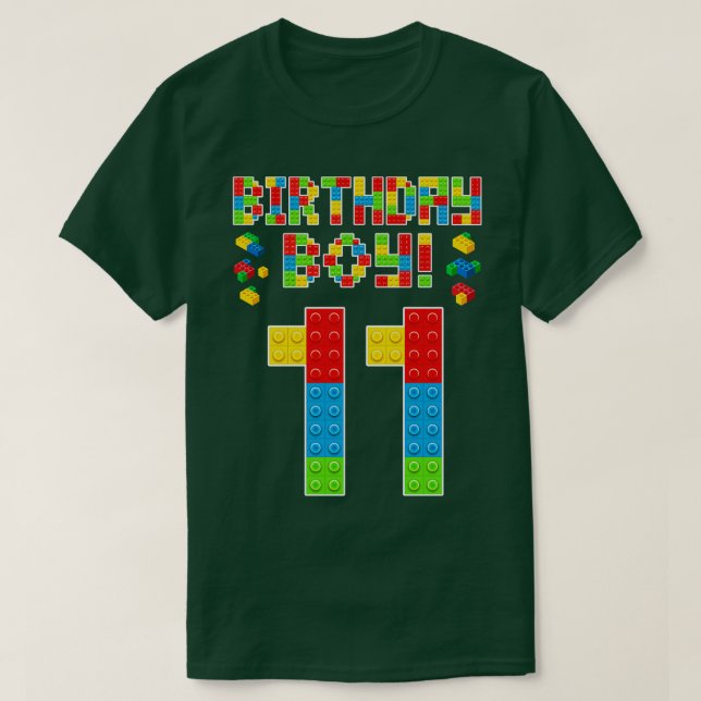 Cute 11:e födelsedagen 11 år gammal block Byggnad  T Shirt (Design framsida)