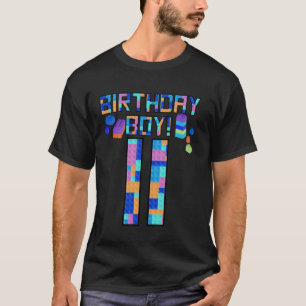 Cute 11:e födelsedagen 11 år gammal block Byggnad T Shirt