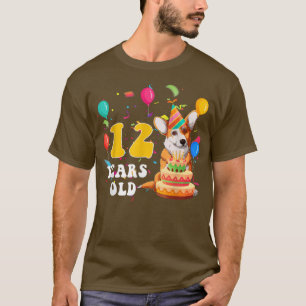 Cute 12 år gammal Corgi Hund älskare 12:e Birthday T Shirt