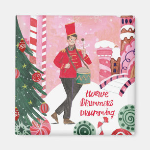 Cute 12 dagar jul tolv Drummers Drumming Magnet