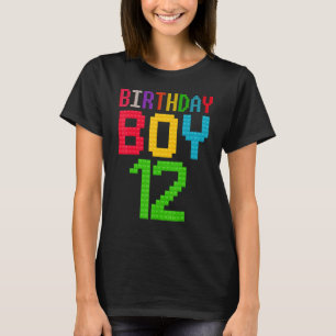 Cute 12:e Birthday Gift 12 år gammal Block Buildin T Shirt