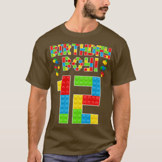 Cute 12:e födelsedag 12 år gammal block som Bygger T Shirt