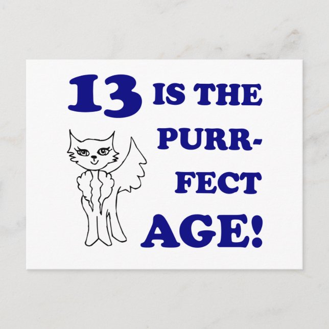 Cute 13:e födelsedagen vykort (Framsida)