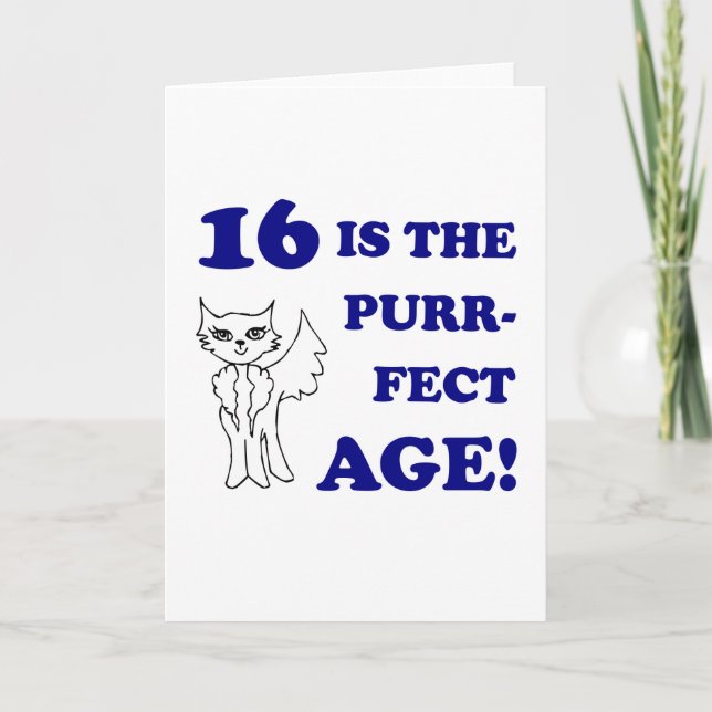 Cute 16:e födelsedagen kort (Framsida)