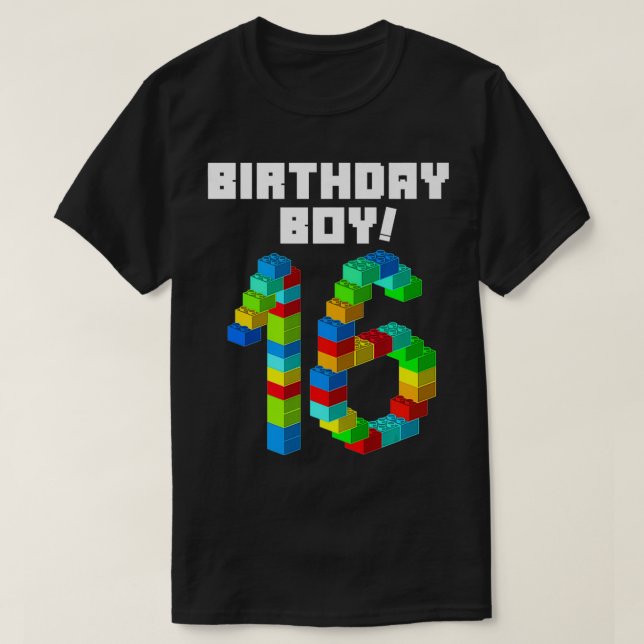 Cute 16:e födelsedagspresent - 16 år gammalt block t shirt (Design framsida)