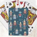 Cute 1950-talets Stil Retro Robot Mönster Mörk Casinokort<br><div class="desc">Cute och hjälpsamma robotar för tittar i stil på 1950-talet. Farfar gjorde nog de här i sin byggnad. Konstgjord intelligens,  men inte på ett skrämmande sätt.</div>