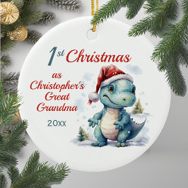 Cute 1:a julen, Underbar farmor Dinosaur Julgransprydnad Keramik
