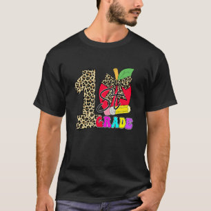 Cute 1:a Klass-läraren Studenter Leopard Apple til T Shirt