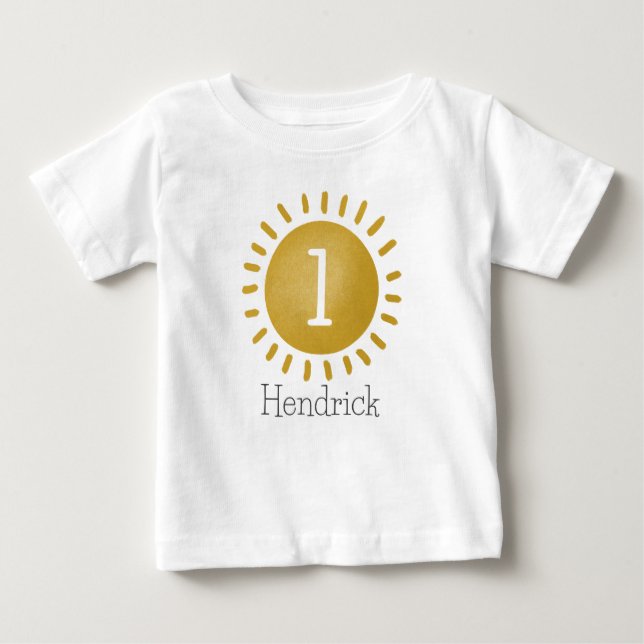 Cute 1:a Resa runt Sol födelsedag T Shirt (Framsida)