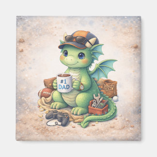 Cute #1 Dad Dragon Magnet – Adorable Father’s Day