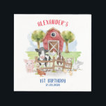 Cute 1st Birthday Boskap Barnyard Kids Pappersservett<br><div class="desc">Cute 1:a födelsedagen Boskap Barnyard Kids Napkins. Perfektens dekoration för en födelsedagsfest.</div>