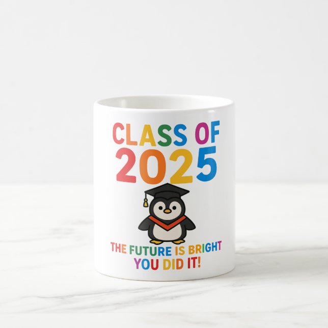 Cute 2025 Penguin Studenten Kaffemugg (Center)