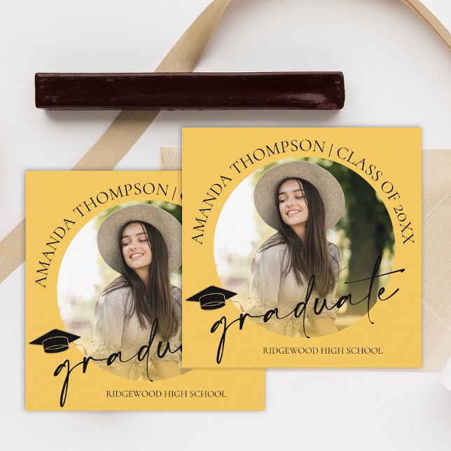 Cute 2025 Studenten Photo Party Mini-meddelande Tilläggskort (Cute 2025 Graduation Photo Party Mini Invitation)