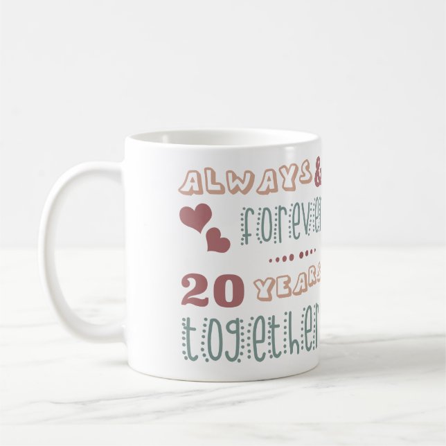 Cute 20:e Bröllop-årsdagen Kaffemugg (Vänster)