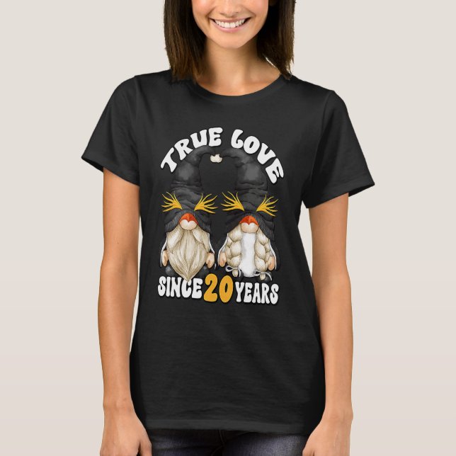 Cute 20th Wedding Anniversary Gnomes For Penguin M T Shirt (Framsida)