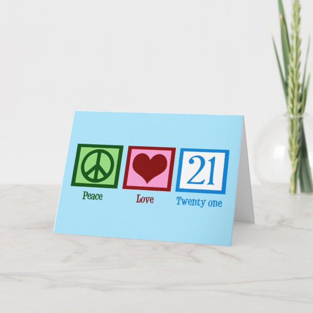 Cute 21:a födelsedagen kort (Framsida)