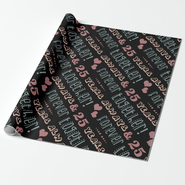 Cute 25:e Bröllop-årsdagen Presentpapper (Utrullad)
