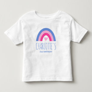 Cute 2:a födelsedag Anpassat namn Rosa blått T Shirt