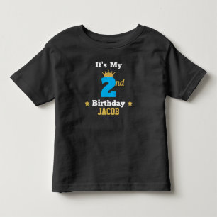 Cute 2:a födelsedagen Guld Krona & Stars Anpassnin T Shirt